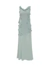 Rotate Birger Christensen Maxi Waterfall Dress In Blue