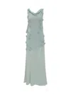 Rotate Birger Christensen Maxi Waterfall Dress In Blue