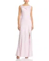 Rotate Birger Christensen Rotate Birgerchristensen Long Pink Satin Jacquard Dress With Ruffles In Pink