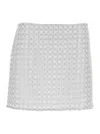ROTATE BIRGER CHRISTENSEN WHITE BEADED MIDI SKIRT