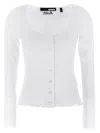 Rotate Birger Christensen Buttoned Ls Tops In White