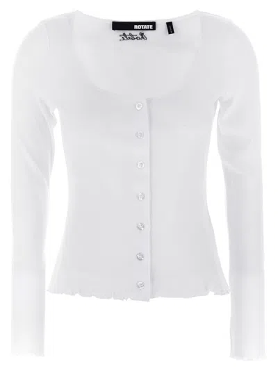 ROTATE BIRGER CHRISTENSEN WHITE BUTTONED LS TOP