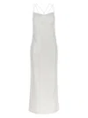 Rotate Birger Christensen White Maxi Dress With Draped Neckline And All-over Paillettes In Polyester Woman In White