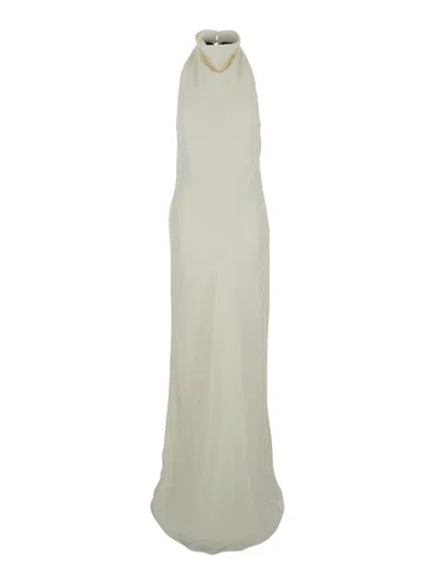 Rotate Birger Christensen White Crewneck Long Dress