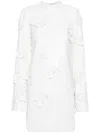 Rotate Birger Christensen Floral-appliqué Sequin Minidress In White