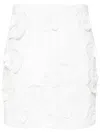 Rotate Birger Christensen Mini White Skirt With Flowers And Sequins In Weiss