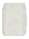 Rotate Birger Christensen Rotate Mini White Skirt With Flowers And Sequins In Fabric In White