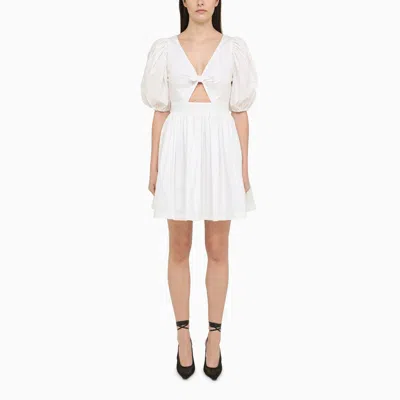 ROTATE BIRGER CHRISTENSEN ROTATE BIRGER CHRISTENSEN WHITE MINI DRESS WITH PUFF SLEEVES