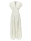 Rotate Birger Christensen Maxi Dress With Polka Dot Pattern In White