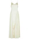 Rotate Birger Christensen Rotate White Polyester Evening Dress With Lace Accents
