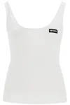Rotate Birger Christensen White Recycled Cotton Top With Deep Neckline In White