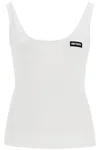 Rotate Birger Christensen White Recycled Cotton Top With Deep Neckline In White