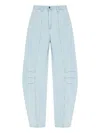 Rotate Birger Christensen Denim Stud Bandeau Top In Blue