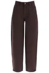 Rotate Birger Christensen Wide Leg Five-pocket Pants With A Relaxed In Brown