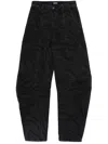 Rotate Birger Christensen Wide-leg Jeans In Recycled Cotton With Zebra Print In Black