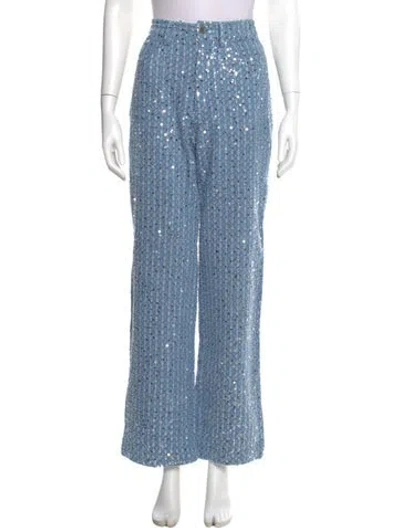 Pre-owned Rotate Birger Christensen Wide Leg Pants In Blue