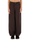 Rotate Birger Christensen Wide Leg Five-pocket Pants With A Relaxed In Brown