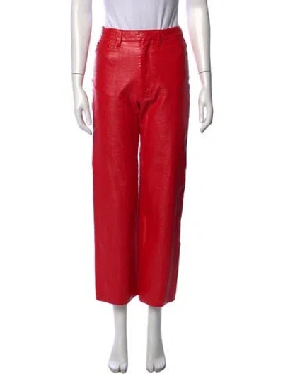 Pre-owned Rotate Birger Christensen Wide Leg Pants In Red