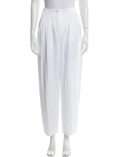 Pre-owned Rotate Birger Christensen Wide Leg Pants In White