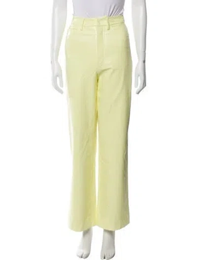 Pre-owned Rotate Birger Christensen Wide Leg Pants In Yellow