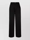 Rotate Birger Christensen Wide Leg Trousers Belt Loops In Black