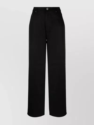 Rotate Birger Christensen Wide Leg Trousers Belt Loops In Black