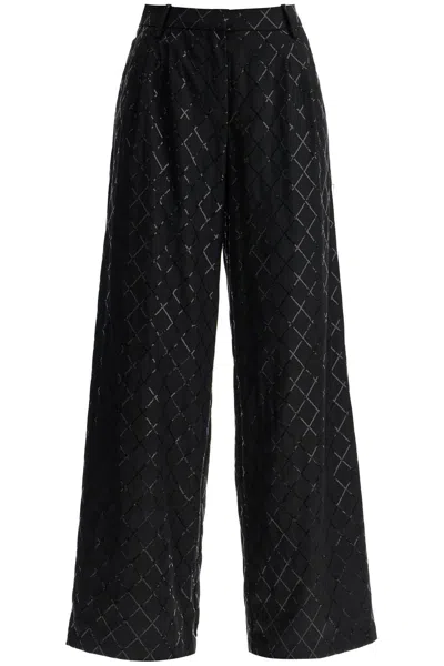 ROTATE BIRGER CHRISTENSEN WIDE PANTS WITH SEQUINS.
