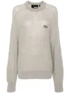 Rotate Birger Christensen Logo-patch Sweater In Grey