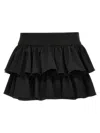 Rotate Birger Christensen High Waistband Ruffle Mini Skirt In Black