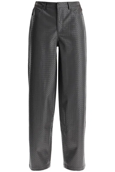 ROTATE BIRGER CHRISTENSEN WIDE WOVEN PATTERNED TROUSERS WITH A