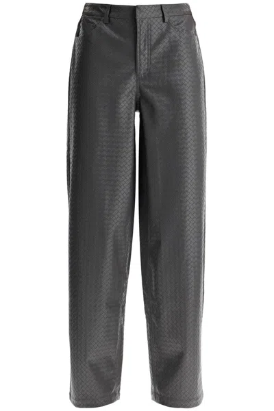 ROTATE BIRGER CHRISTENSEN WIDE WOVEN PATTERNED TROUSERS WITH A