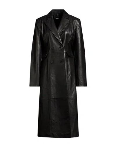 Rotate Birger Christensen Woman Coat Black Size 6 Lambskin