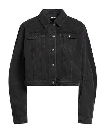 Rotate Birger Christensen Woman Denim Outerwear Black Size 10 Cotton