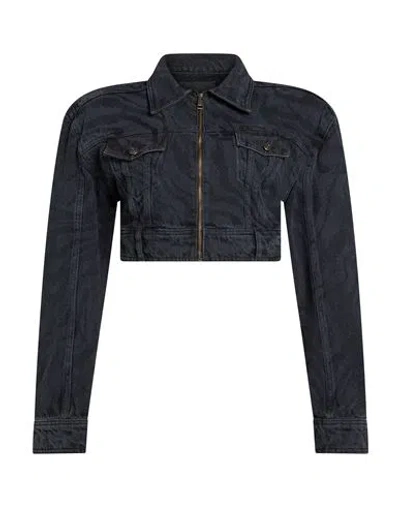 Rotate Birger Christensen Woman Denim Outerwear Black Size 2 Recycled Cotton In Blue