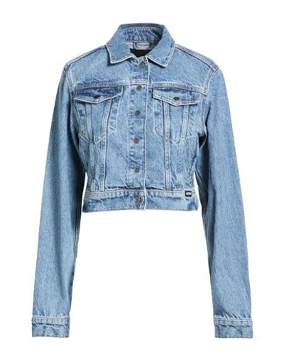 Rotate Birger Christensen Woman Denim Outerwear Blue Size 10 Cotton