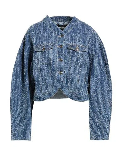 Rotate Birger Christensen Woman Denim Outerwear Blue Size 10 Organic Cotton, Elastane