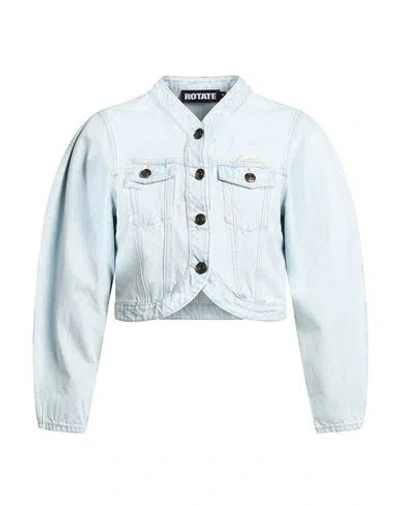 Rotate Birger Christensen Woman Denim Outerwear Sky Blue Size 6 Organic Cotton