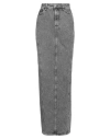 Rotate Birger Christensen Crystal-embellished Denim Maxi Skirt In Grey