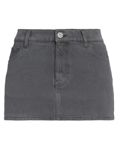 ROTATE BIRGER CHRISTENSEN ROTATE BIRGER CHRISTENSEN WOMAN DENIM SKIRT GREY SIZE 10 COTTON