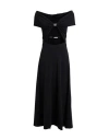 Rotate Birger Christensen Woman Midi Dress Black Size 10 Organic Cotton, Modal, Elastane