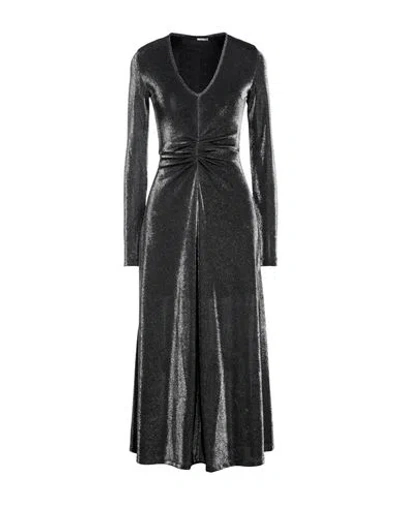 Rotate Birger Christensen Woman Midi Dress Lead Size 4 Polyamide, Polyester In Grey