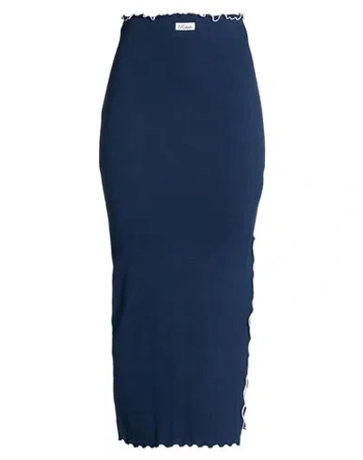 Rotate Birger Christensen Woman Midi Skirt Midnight Blue Size 6 Organic Cotton, Elastane