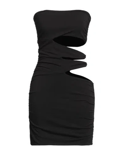 Rotate Birger Christensen Woman Mini Dress Black Size 10 Organic Cotton, Modal, Elastane
