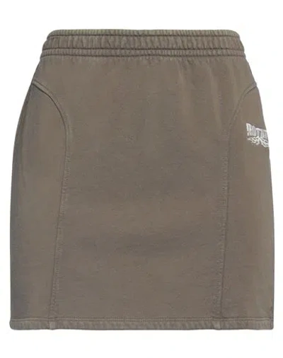Rotate Birger Christensen Woman Mini Skirt Military Green Size Xs Organic Cotton In Brown