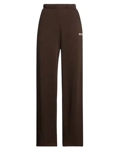 Rotate Birger Christensen Woman Pants Chocolate Brown Size L Organic Cotton In Burgundy
