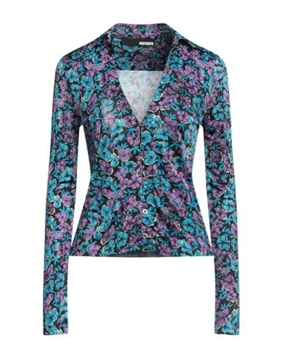 Rotate Birger Christensen Woman Shirt Azure Size 8 Recycled Viscose In Blue