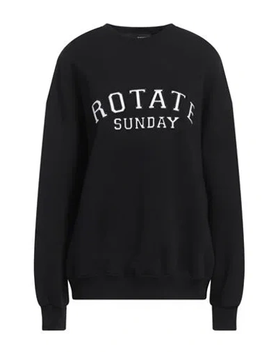 Rotate Birger Christensen Woman Sweatshirt Black Size Xs Organic Cotton In Nero
