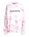 Rotate Birger Christensen Iris Tie-dyed Embroidered Cotton-fleece Sweatshirt In Pink