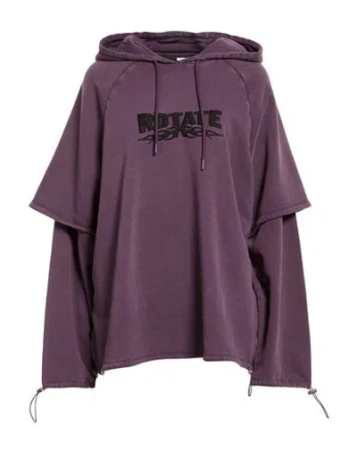 Rotate Birger Christensen Woman Sweatshirt Plum Size 6 Organic Cotton In Purple