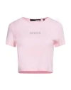 Rotate Birger Christensen Embellished Cotton Blend Crop T-shirt In Pink